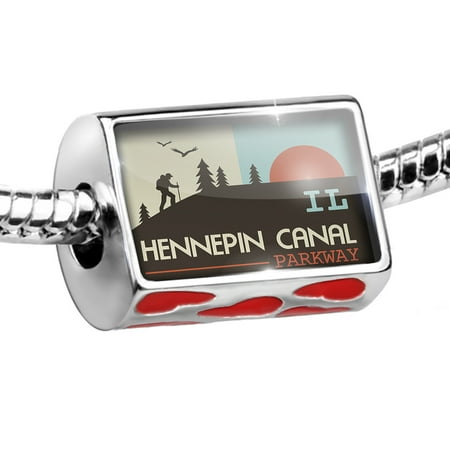 Bead US Hiking Trails Hennepin Canal Parkway - Illinois Charm Fits All European (Best Hiking Trails In Illinois)