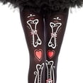 thumbnail image 3 of Music Legs Women's Women's Bone Print & Smiley Face Print Pantyhose 37329-AS SHOWN, 3 of 5