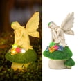 thumbnail image 3 of Estatua de ala de ángel Estatuilla de jardín Luces LED con energía solar Estatuas de decoración al aire libre Esculturas, Decoraciones de estatuas de , Sentado Sesión Soledad estatuas de hadas, 3 of 9