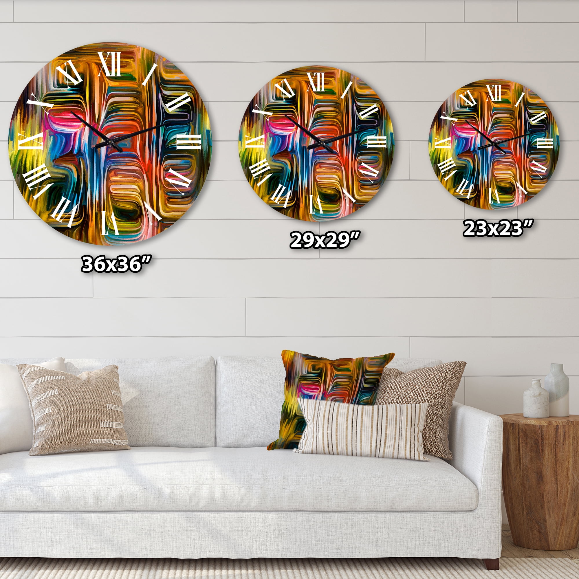 Designart 'Colour Fusion Ii' Modern Wall Clock