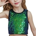 thumbnail image 2 of Rhuody Girl T Shirt O Neck Tee Short Sleeve Sequins Tops Blouse Lightweight Clothes Green 3-4 Years, 2 of 7