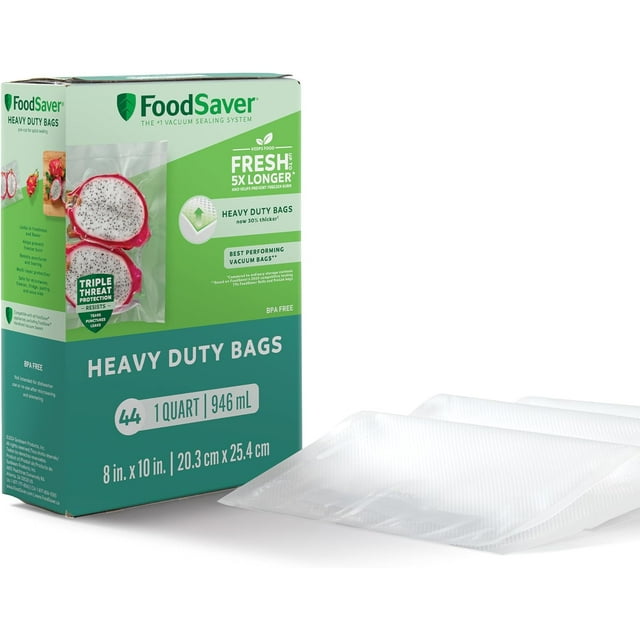 TEMOGU-FoodSaver Heavy Duty Quart Vacuum Seal Bags, 44 Pack with 30% Extra Thickness, Compatible with All FoodSaver Appliances