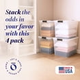 thumbnail image 2 of HOMZ 112 Quart Latching Clear Plastic Storage Container, Grey Latch, 4 Pack, 2 of 10