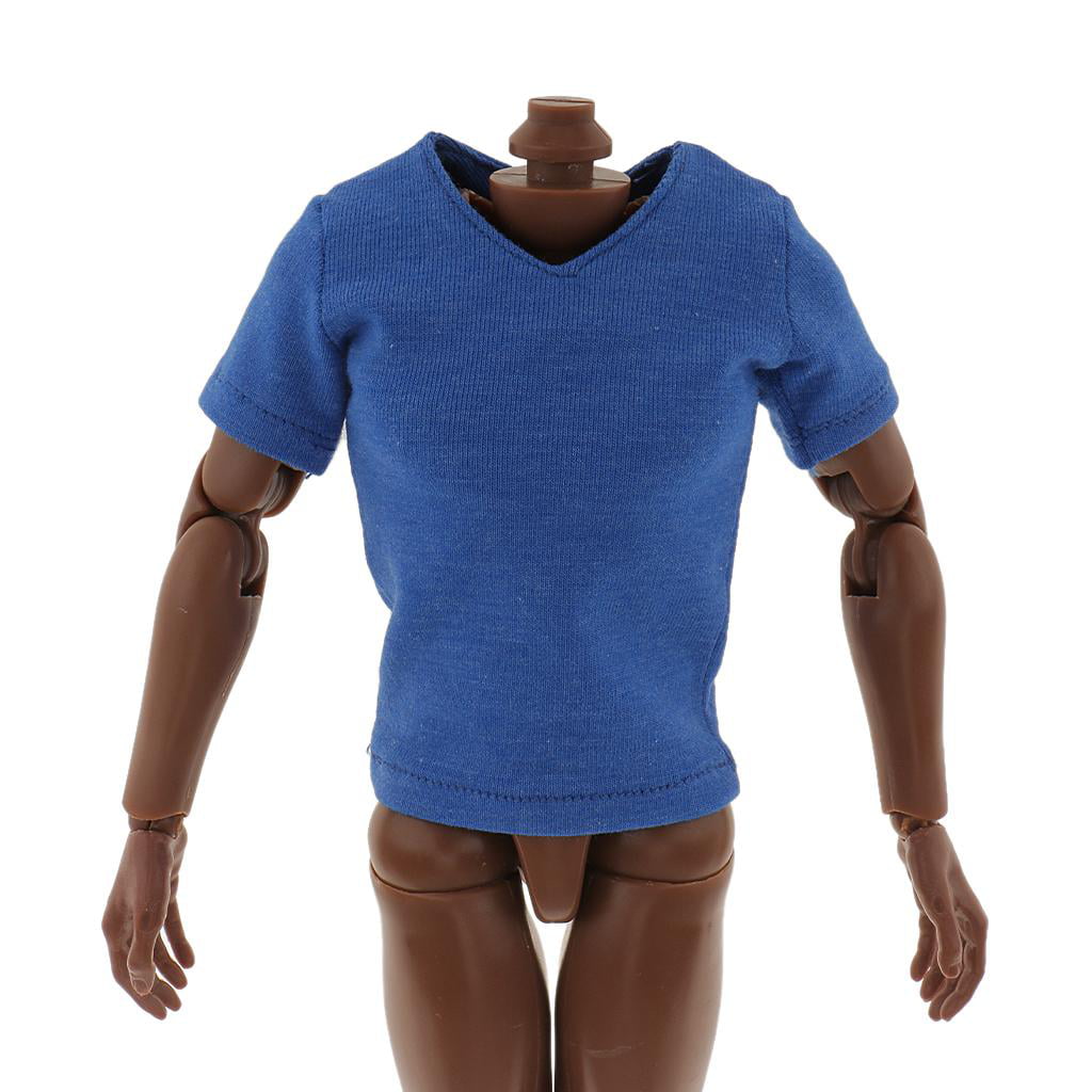 1/6 Scale Tee Blue Short Sleeves T-Shirt NY For 12" Action Figure 