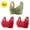 3PCS#2Red/Green, variant on GERsome 3Pcs Assorted Color Everyday Bra Women's Plus Size Convenient Front Closure No Underwire Full Coverage Bras Comfort Wide Strap Sleep Bra for Women 3PCS#2Wine/Hot Pink XXXL