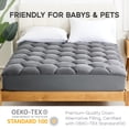 thumbnail image 4 of Sonive Mattress Pad Waterproof Ultra Fluffy Soft Breathable Noiseless Quilted Fitted Mattress Protector Premuim Alternative Filling Topper Deep Pocket up to 21" (Grey, Cal King), 4 of 7