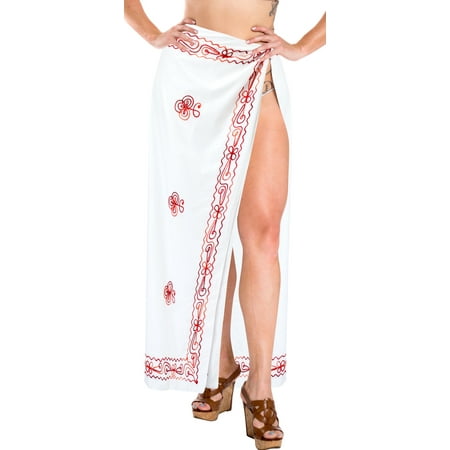 HAPPY BAY Women s Beachwear Summer Beach Wrap Bikini Wraps Sarong Swimwear Swim Cover up Skirt Bathing suit Swimsuit Pareo Coverups for Women One Size Pearl  Floral