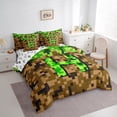 thumbnail image 3 of Manfei Kids Teens Personalized Initial Letter H 7-Piece Twin Bedding Sets,Brown Green Bedding Comforter Set,Construction Game Breathable Sheet Sets,Breathable Home Decor,Reversible, 3 of 8