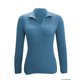 thumbnail image 4 of Suéter de cuello en V para mujer, blusa informal de poliéster con mangas largas y base de color liso, 4 of 5