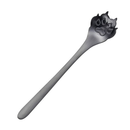 

Ikevan Creative Cute Cartoon 304 Stainless Steel Coffee Spoon Stirring Tea Spoon Mug Spoon Cat Claw Dog Claw Cup Hollowed Out Black One Size