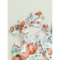 thumbnail image 5 of Halloween Newborn Baby Girl Outfit Long Sleeve Pumpkin Flower Jumpsuit Playsuit Headband 2Pcs Fall Winter Clothes, 5 of 8