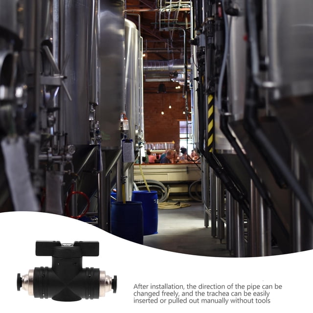 OFFIGAM 1Ud Conector Neumático Plástico Negro Para Tubería De Aire Con Rápida
