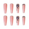 thumbnail image 2 of Fofosbeauty 24pcs Press on False Nail Tips Extra Long Coffin Full Cover Fake Nails, Coffin Gel Pink with Stone, 2 of 9