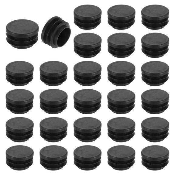 38 Pack Round Plastic Plug, Black Tubing End Cap Plugs, 35mm(1.38 Inch) Furniture Leg Pipe Insert, Glide Protection for Chair, Sofa, Table, Shelf