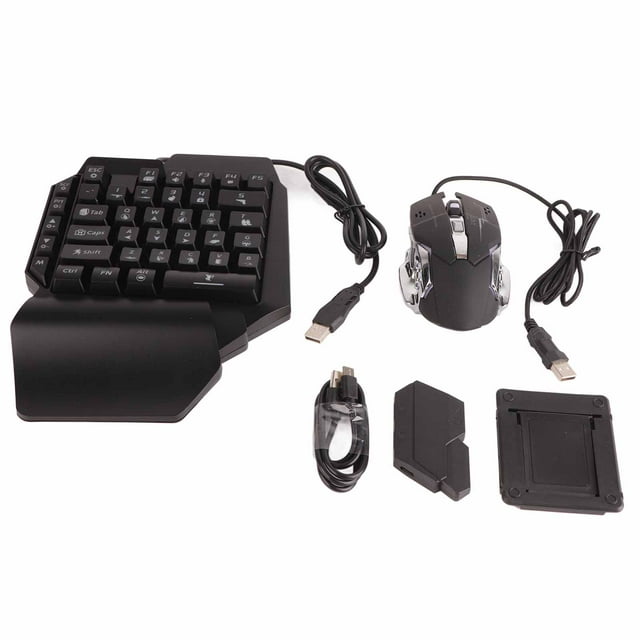 Souris et Clavier avec Convertisseur, Clavier de Jeu Portable Mini Clavier de Jeu Portable Mini Clavier de Jeu Souris Clavier de Jeu Convertisseur de Souris de Qualité Professionnelle