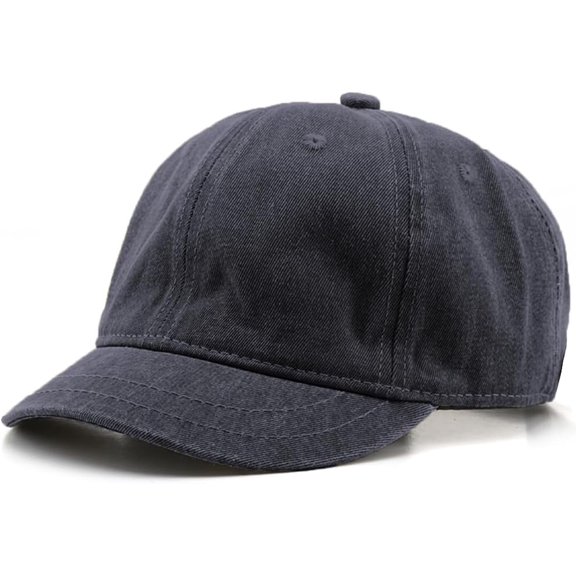 CoCoMangos Short Brim Baseball Cap for Men Women Unconstructed Washed Cotton Adjustable Short Bill Hat Vintage Low Profile Dad Hat
