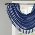 thumbnail image 4 of Madison Park Elena Faux Silk Waterfall Embellished Valance, Navy, 38"W x 46"L, 4 of 5