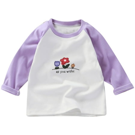 

Zlekejiko Toddler Kids Girls Long Sleeve Basic Inside T Shirt Casual Tees Shirt Tops Solid Cloths