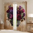 thumbnail image 2 of Manfei Boys Girls Chic Floral Rose Black Out Curtains,Vintage Aesthetics Curtains Pack of 2 (42x63 Each),Exotic Style Bedroom Curtains,Luxury Bedroom Decor, 2 of 6