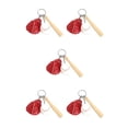 thumbnail image 1 of Billuyoard 3 piezas de llavero de béisbol artificial pequeño guante de murciélago colgante llavero decoración regalo deportivo niños niñas Rojo 5Conjunto, 1 of 6