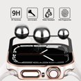 thumbnail image 3 of [2 Pack] Compatible with Apple Watch Screen Protector 40mm Case Hard PC Built-In Tempered Glass Film Anti-Scratch Water-Resistant Bumper Cover for Apple Watch Series SE/6/5/4 (Rose Gold/White), 3 of 5