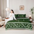 thumbnail image 5 of Homewish Retro Boho Paisley 7-Piece King Bedding,Vintage Geometric Art King Bed in a Bag,Green,Black Reversible, 5 of 8