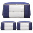 thumbnail image 2 of Fiudx Bolsa de Almacenamiento Visual Azul, Bolsa de Tela No Tejida para Clasificar Colchas, Organizador de Ropa a Prueba de Polvo, Solución de Almacenamiento para Viajes En Casa, Juego de 3, 2 of 5