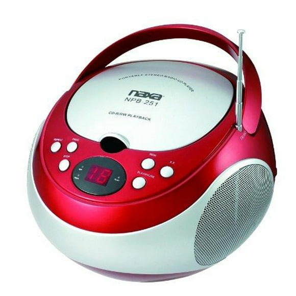 NAXA Electronics NPB-251RD Lecteur CD Portable avec Radio Stéréo AM/FM