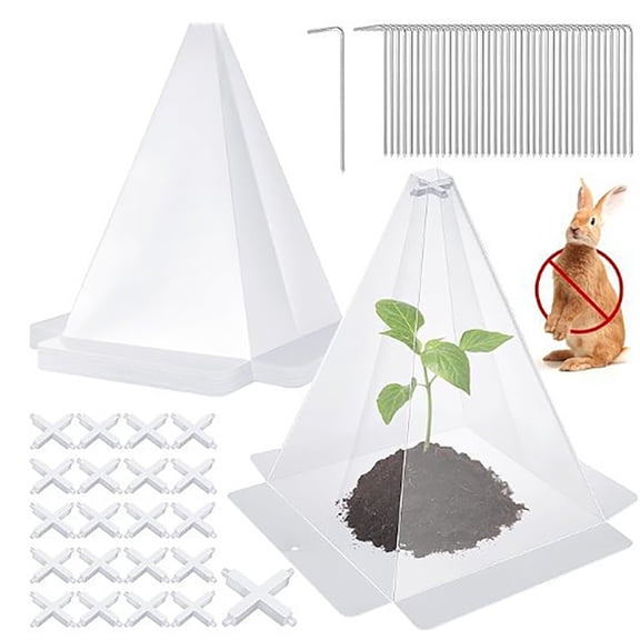 20 Pack Garden Cloches for Plants Clear Reusable Small Plastic Seedling Covers Mini Greenhouse Plants Bell Covers Against for Frost, Sun, Birds 7.8" x 11"