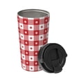 thumbnail image 2 of Fotbe Red Plaid Daisy Printed Insulated Travel Coffee Mug Spill Proof Leak Proof Stainless Steel Coffee Tumbler Reusable Coffee Cups with Lids Thermos, 2 of 8