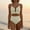 Beige, variant on Women's U-Wire Cutout Bikini Sets High Waisted Textured Modest Tummy Control Two Piece Swimsuits for Beach