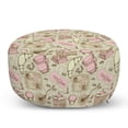 thumbnail image 1 of Cartoon Pouf Cover with Zipper, Abstract Modern Image of Tea Pots Cups Cakes Croissants Bakery Image, Soft Decorative Fabric Unstuffed Case, 30" W X 17.3" L, Grey Pale Pink and White, by Ambesonne, 1 of 5