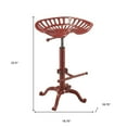 thumbnail image 3 of 23" Red Backless Adjustable Height Bar Chair With Footrest, 3 of 6