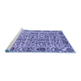 thumbnail image 2 of Ahgly Company Machine Washable Indoor Round Abstract Blue Modern Area Rugs, 4' Round, 2 of 4