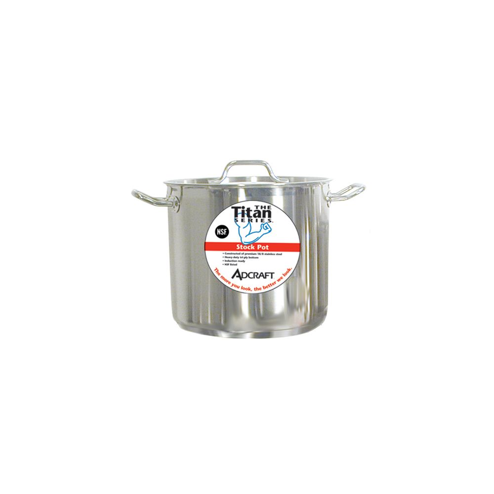 Adcraft SSP12 Titan Induction Stock Pot With Cover