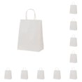 thumbnail image 2 of Cateissary 10 Uds bolsa de papel Kraft con asa giratoria herramienta de almacenamiento de ropa de carga antideformable bolsas de moda para hornear Almacenamiento y organización del hogar Blanco, 2 of 6