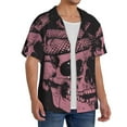 thumbnail image 2 of Goofa Skull and Snake Art Printed Men's Casual Short-sleeved Shirt,Lightweight Breathable Button-down,Summer Casual men's top,Versatile Fashion shirt-Small, 2 of 7