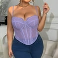 thumbnail image 5 of Women's Trendy Sexy Mesh Sheer Lace Spaghetti Strap Going Out Slimming Bustier Corset Bodysuit With Built In Bra Plus Size XL-4XL, 5 of 7