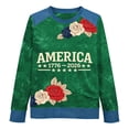 thumbnail image 4 of MEICHEN Women's 250th Anniversary Embroidered Denim Patchwork Round Neck Sweatshirt 250th Anniversary Sweatshirt Patriotic Sweatshirt, 4 of 4