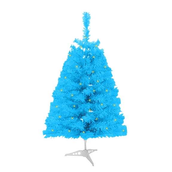 Blue L Large Led Christmas Tree With Hinged Spruce Design For Home And Party 35.43 Inches Height