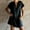 Black, variant on Pisexur Dresses Women Beautiful Summer Dress for Women's Solid Color Casual Short Sleeved V-neck Regular Pleated Multi-color Straight Tube Dress Orange,S