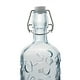 thumbnail image 2 of Botella de Vidrio Grueso, Tapa de Goma con Cierre Hermético Reutilizable, Envase de Vidrio Transparente con Relieve, 1 Litro, Espiral Azul, 2 of 4