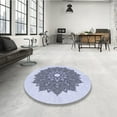 thumbnail image 4 of Ahgly Company Machine Washable Indoor Round Transitional Lavender Blue Area Rugs, 5' Round, 4 of 7