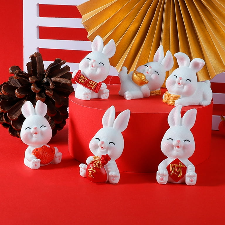 Tohuu Chinese Rabbit Keychain Cute Bunny Keychains Ornament Chinese Rabbit  Year Zodiac Mascot Home Decorations Car Ornaments kind 