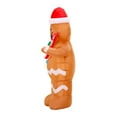 thumbnail image 2 of US Plug 5ft Lighted Inflatable Gingerbread Man with Santa Hat & Candy Cane - 190T Waterproof Polyester LED Outdoor/Indoor Christmas Decoration, Includes Blower, Tethers, Stakes & Water Bags for, 2 of 7