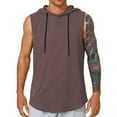 thumbnail image 1 of Birdeem Vest for Men Mens Casual Fashion Solid Quick Drying Drawstring Hooded Sleeveless Tops, 1 of 1