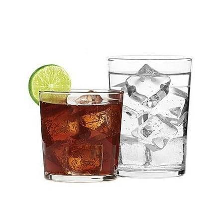 Dailyware Bodega Glasses (Set of 16), Chip resistant Set includes: Eight 16.5 oz. coolers Eight 11.6 oz. double old fashioned glasses By Bormioli Rocco