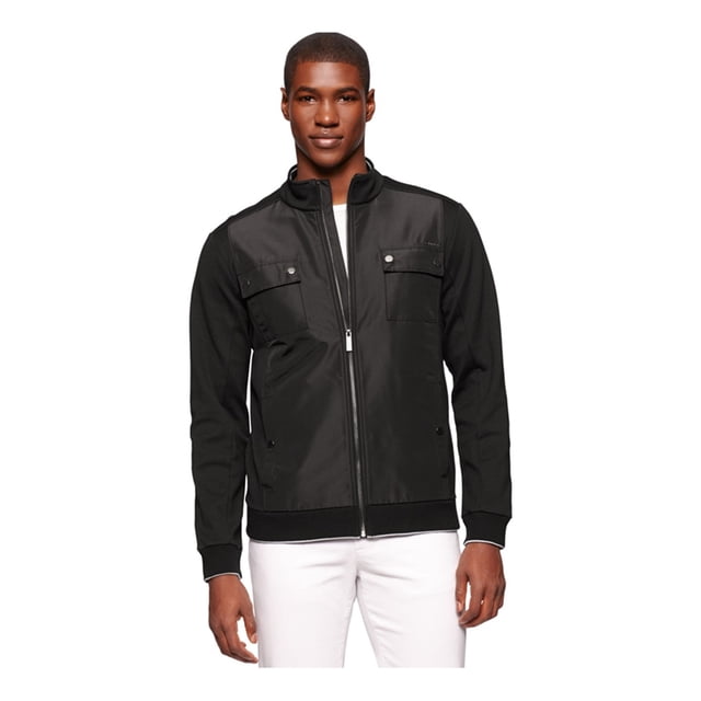 Chaqueta Cortavientos Calvin Klein Ribbed Slim Fit para hombre negro mediano