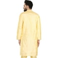 thumbnail image 3 of SKAVIJ Art Silk Kurta for Men Embroidered Indian Crew Neck Party Casual Shirt (Small, Beige), 3 of 6