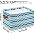 thumbnail image 4 of 1PCS Blue Mint Chevron Large Collapsible Storage Bins,Canvas Fabric Foldable Storage Bins with Handles Open Home Storage Bins Boxes Toy Storage Basket Home Decor, 4 of 7